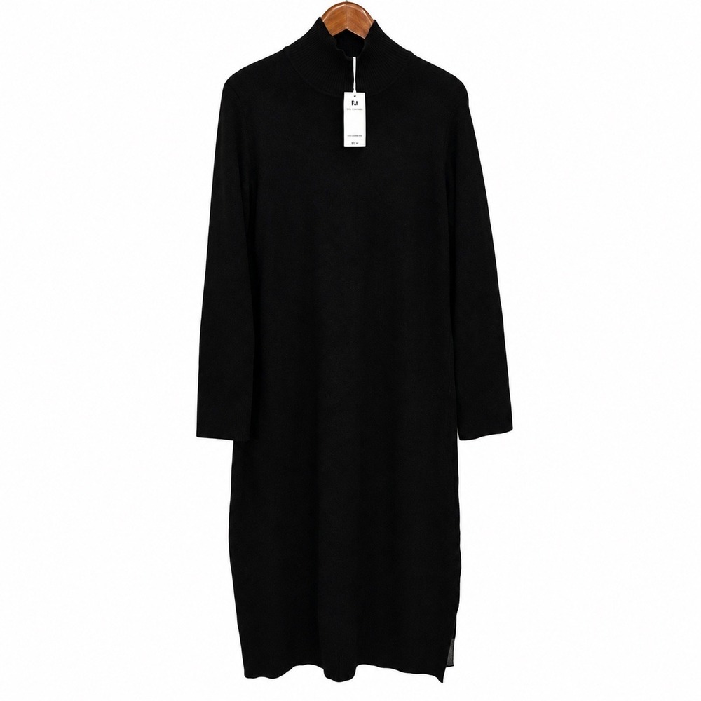 Free Assembly Women Black Mock Neck Sweater Dress XL FAWSW00273FA23L